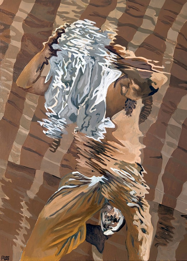 Where silent speaks, 43x35cm, technique mixte, 2025